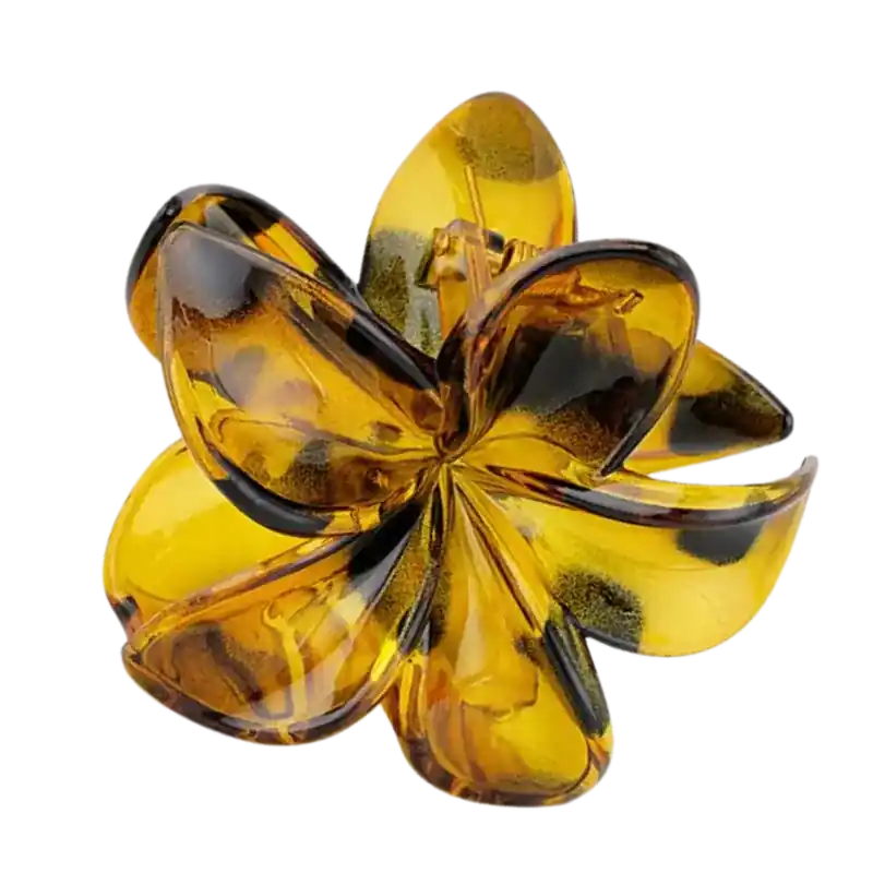 Hairclip Flower Sheer Warm Brown Erbjudande